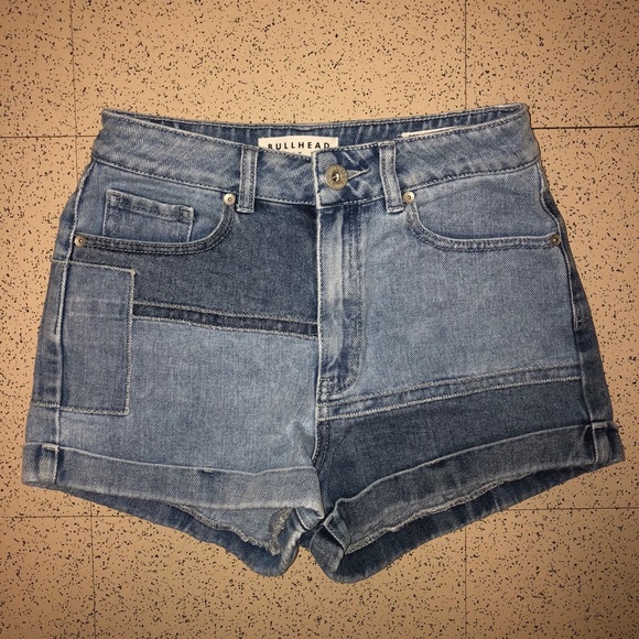 Bullhead Pants - Bullhead Mom Shorts Patchwork Denim